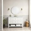 James Martin Vanities Breckenridge 48in Single Vanity, Bright White w/ 3 CM Arctic Fall Top 330-V48-BW-3AF